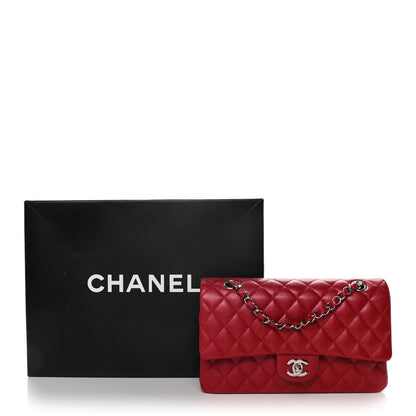 Chanel Metallic Caviar Quilted Medium Double Flap Dark Pink 10 of 10