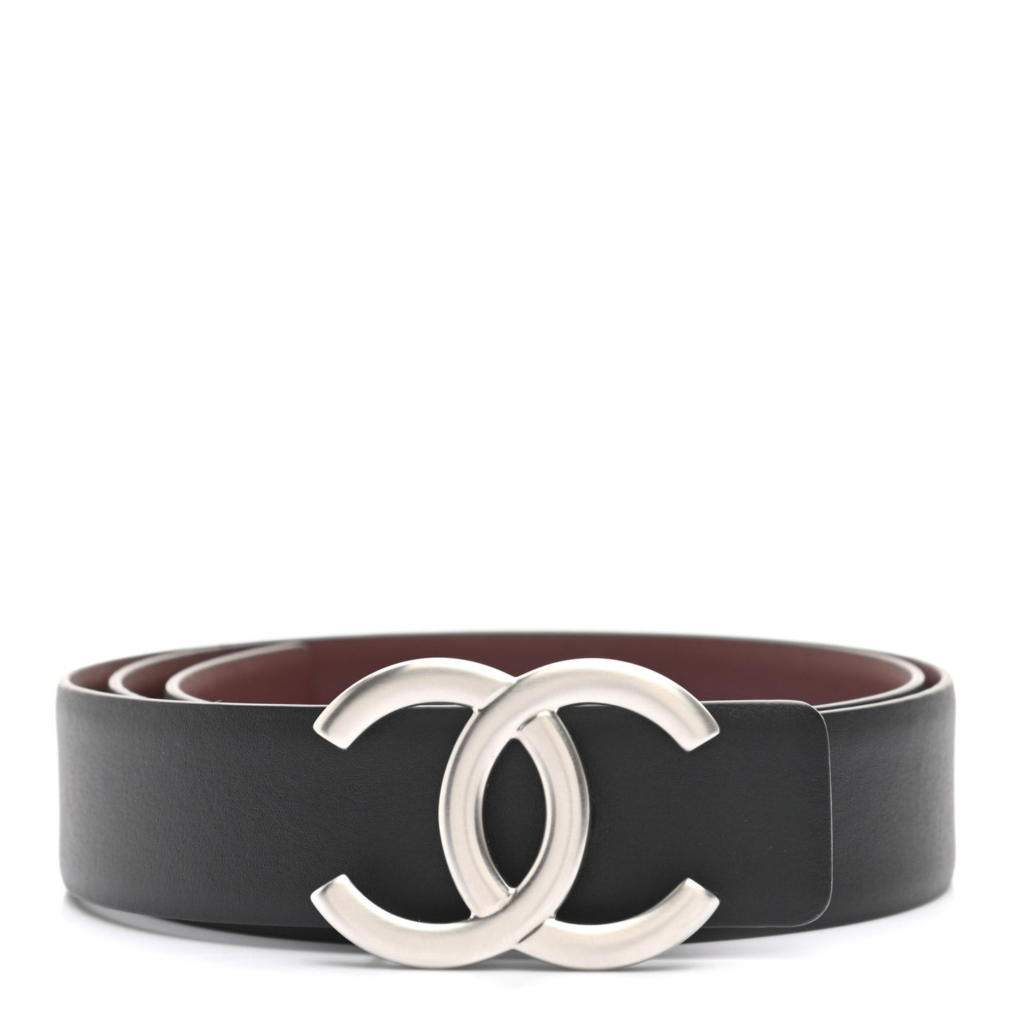 Calfskin CC Reversible Belt 80 32 Black Burgundy