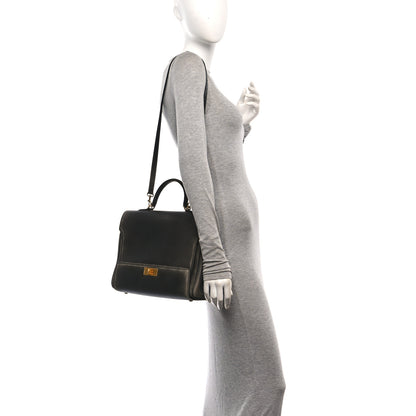 Balenciaga Used Calfskin Money Top Handle Handbag Black 2 of 14