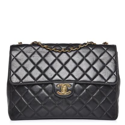 Chanel Lambskin Quilted Jumbo Single Flap Black 1 of 9