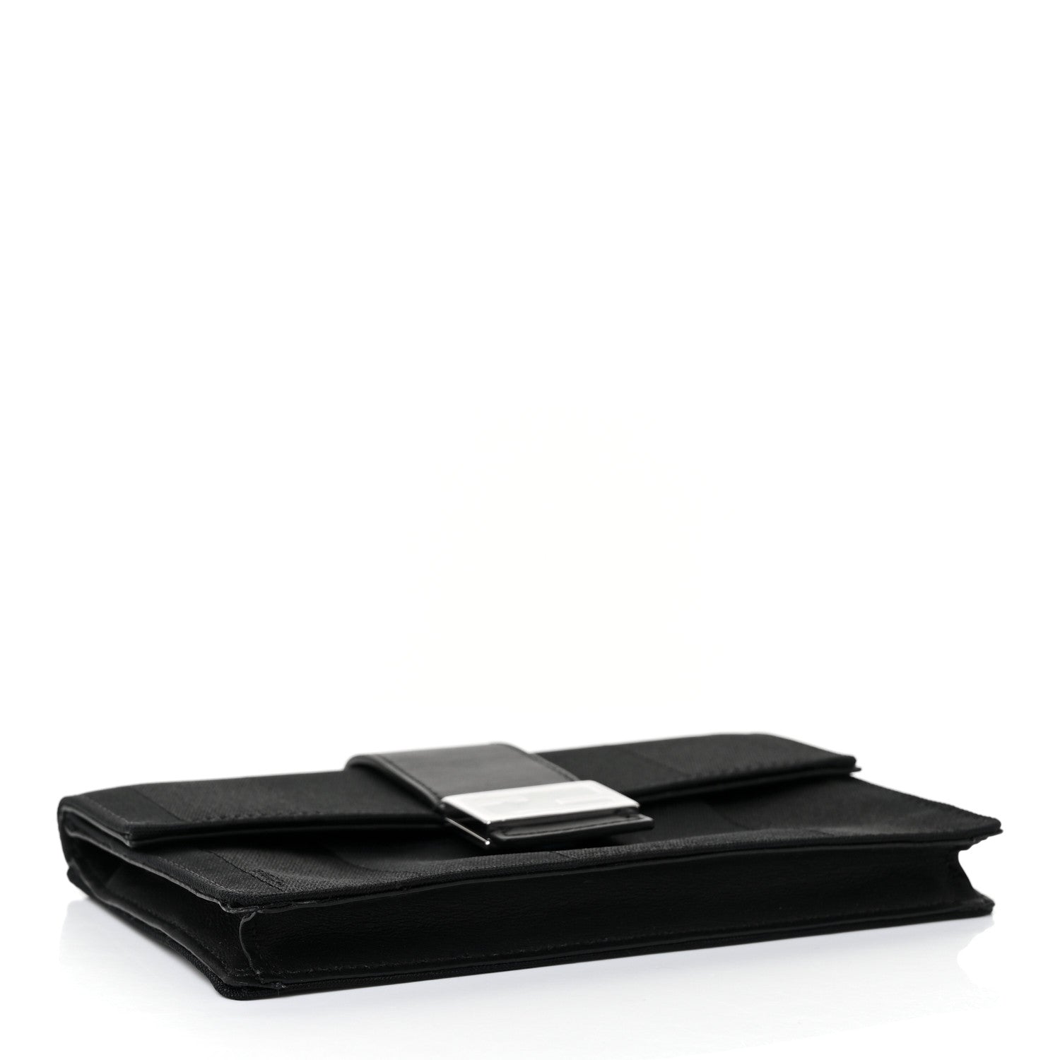 Fendi Recycled Nylon Vitello Grace Light Pequin Baguette Belt Pouch Black 4 of 9