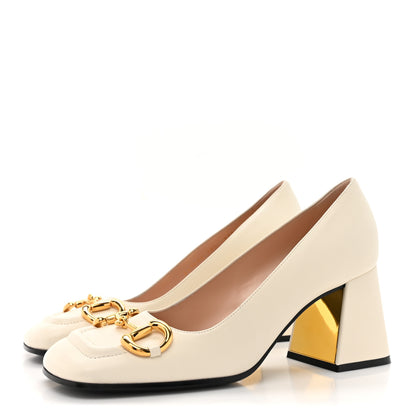 Gucci Malaga Kid Horsebit Pumps 38.5 Mystic White 3 of 13