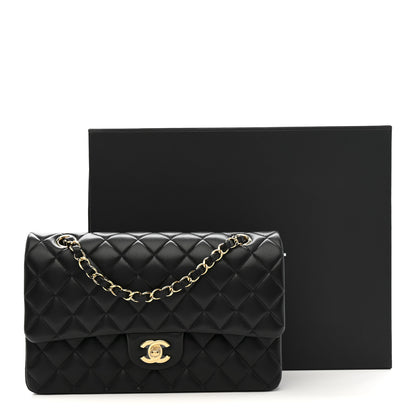 Chanel Lambskin Quilted Medium Double Flap Black 14 of 14