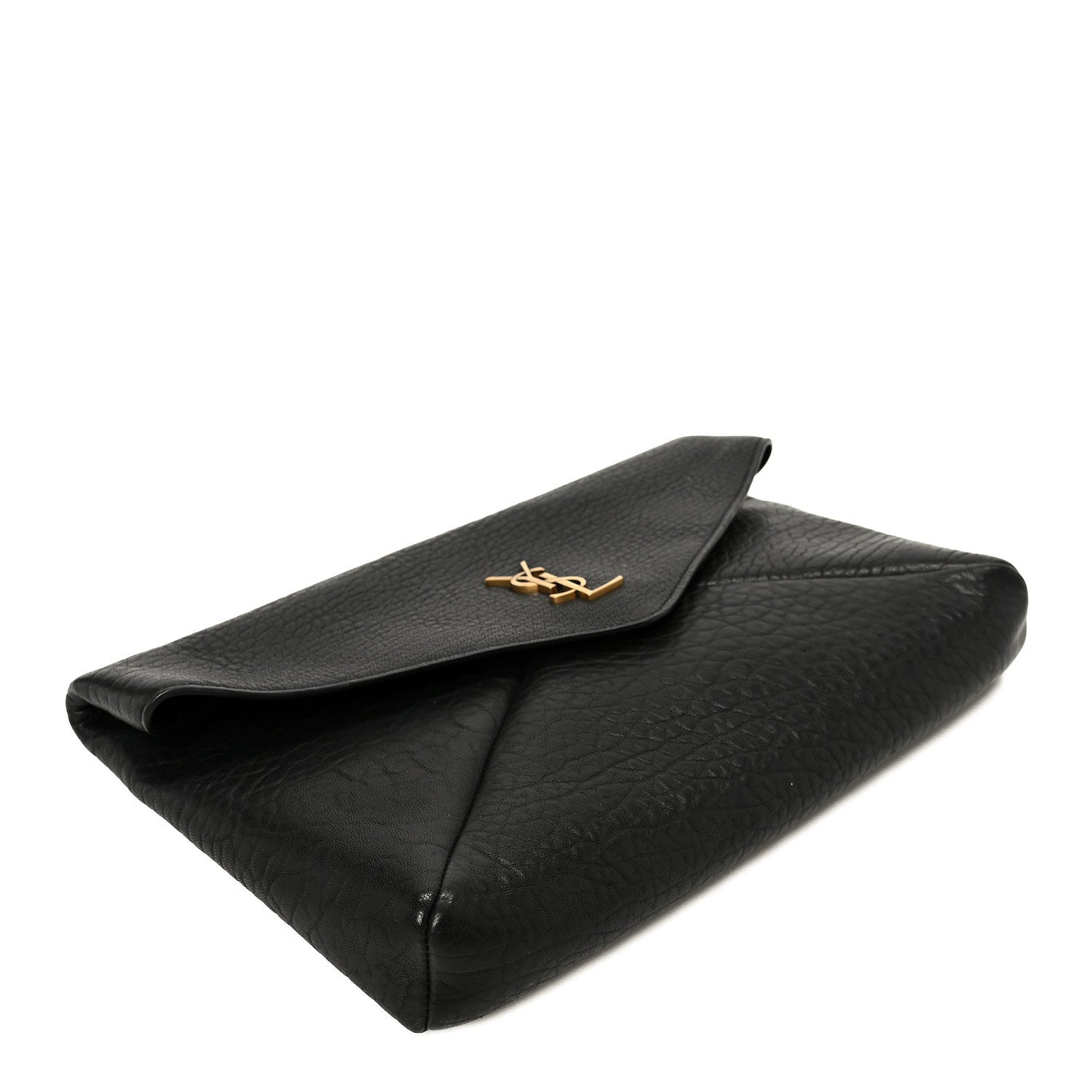 Saint Laurent Grained Lambskin Cassandre Envelope Pouch Black 4 of 8