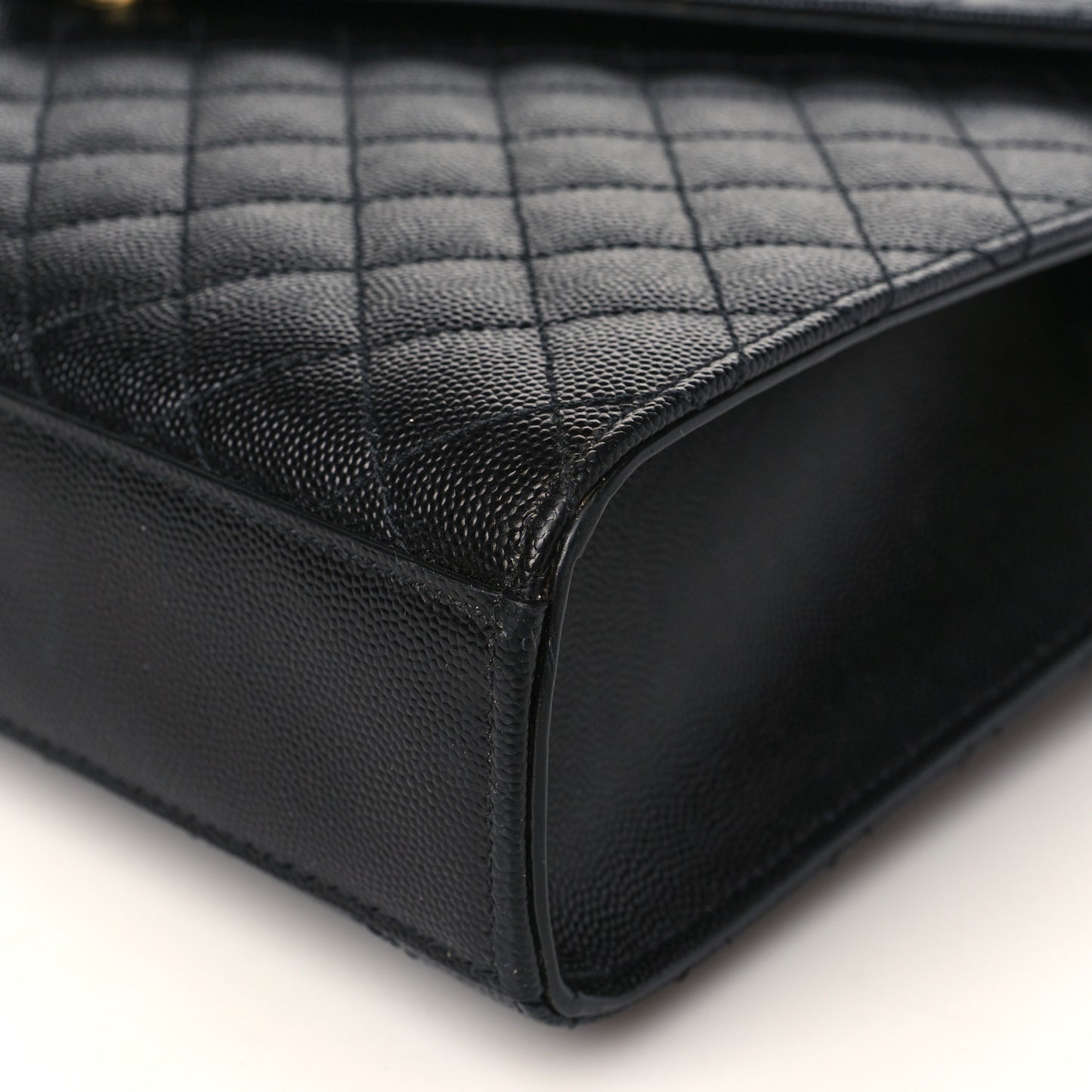 Grain De Poudre Textured Mixed Matelasse Large Triquilt Monogram Satchel Black