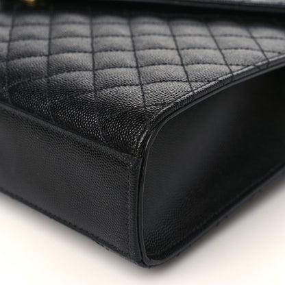 Saint Laurent Grain De Poudre Textured Mixed Matelasse Large Triquilt Monogram Satchel Black 9 of 11