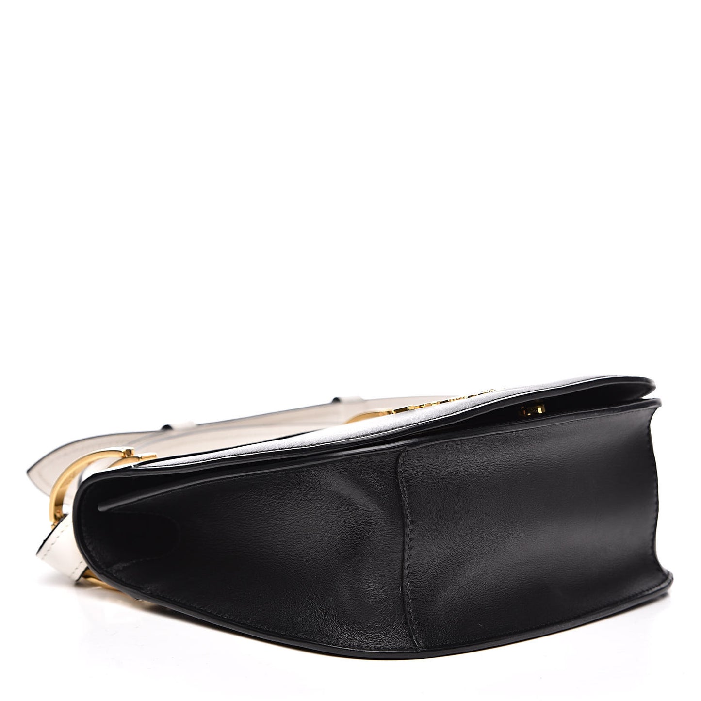City Calfskin Pionniere Saddle Bag Black White