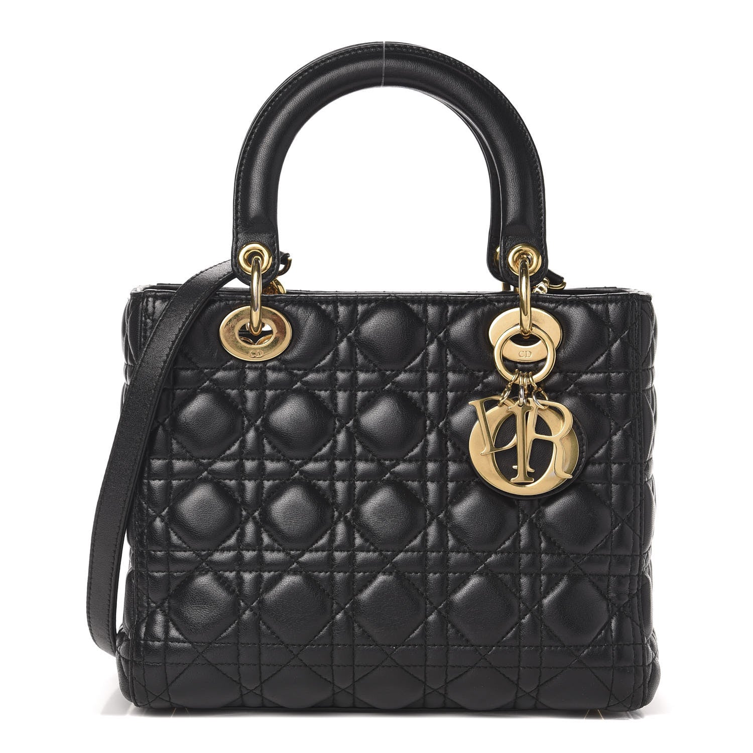 Christian Dior Lambskin Cannage Medium Lady Dior Black 1 of 13