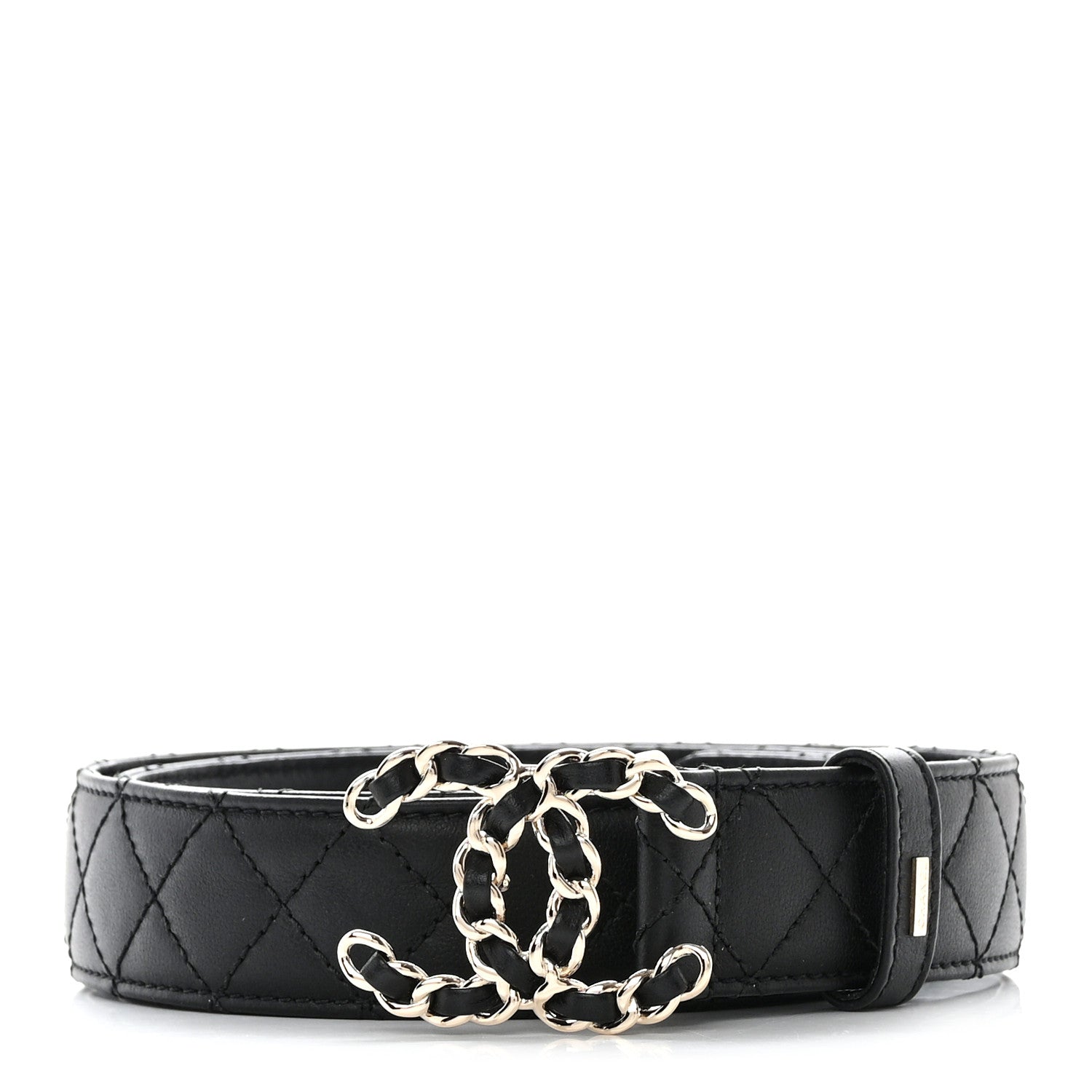 Chanel Calfskin Quilted CC Chain Belt 80 32 Black 1 of 8