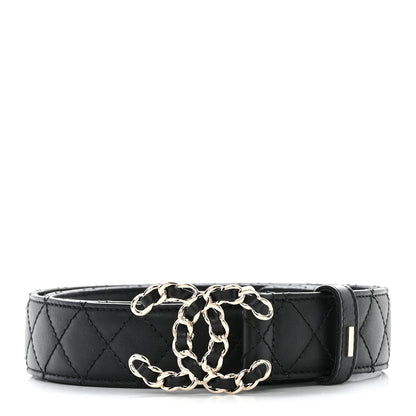 Chanel Calfskin Quilted CC Chain Belt 80 32 Black 1 of 8