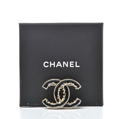 Chanel Enamel CC Baroque Brooch Black Gold 5 of 5