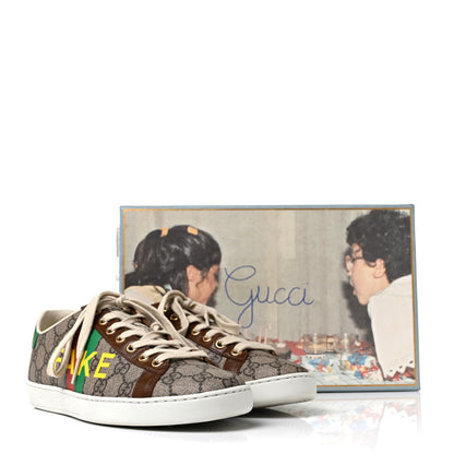 Gucci GG Supreme Monogram Fake/Not Womens Ace Sneakers 38 Beige New Shamarock Brown Sugar 10 of 10