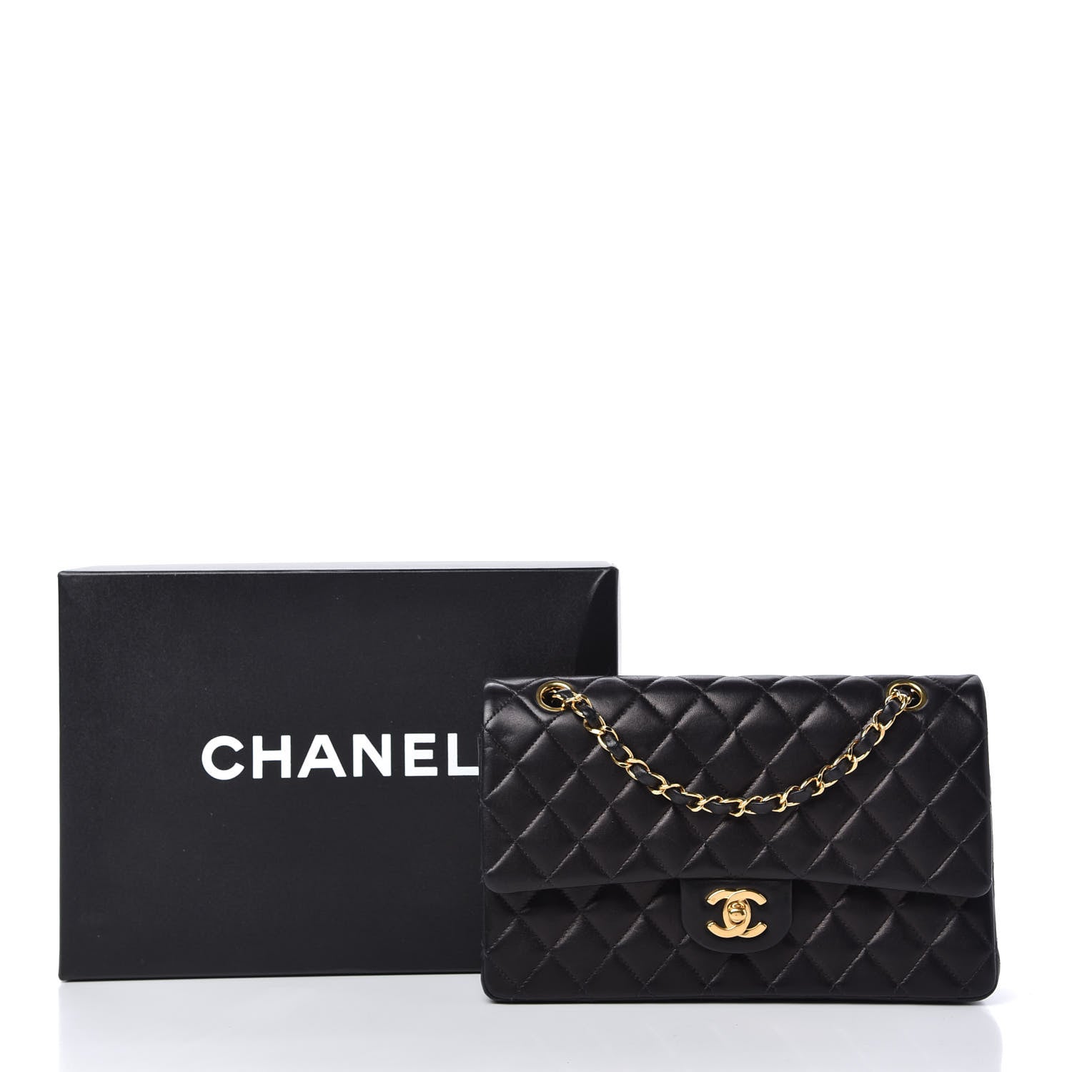 Chanel Lambskin Quilted Medium Double Flap Black 11 of 11