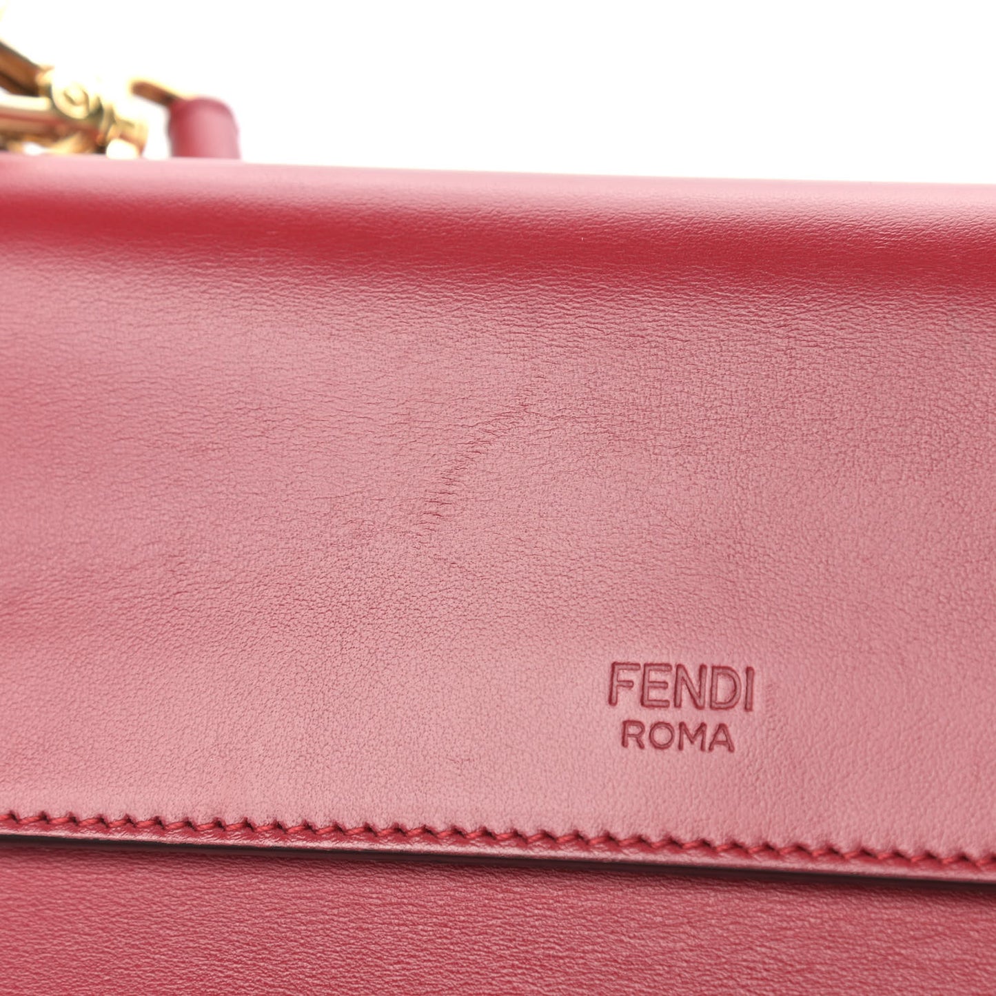 Vitello Century F is Fendi Bi-Color FF 1974 Embossed Kan I Shoulder Bag Fragola Maya Black