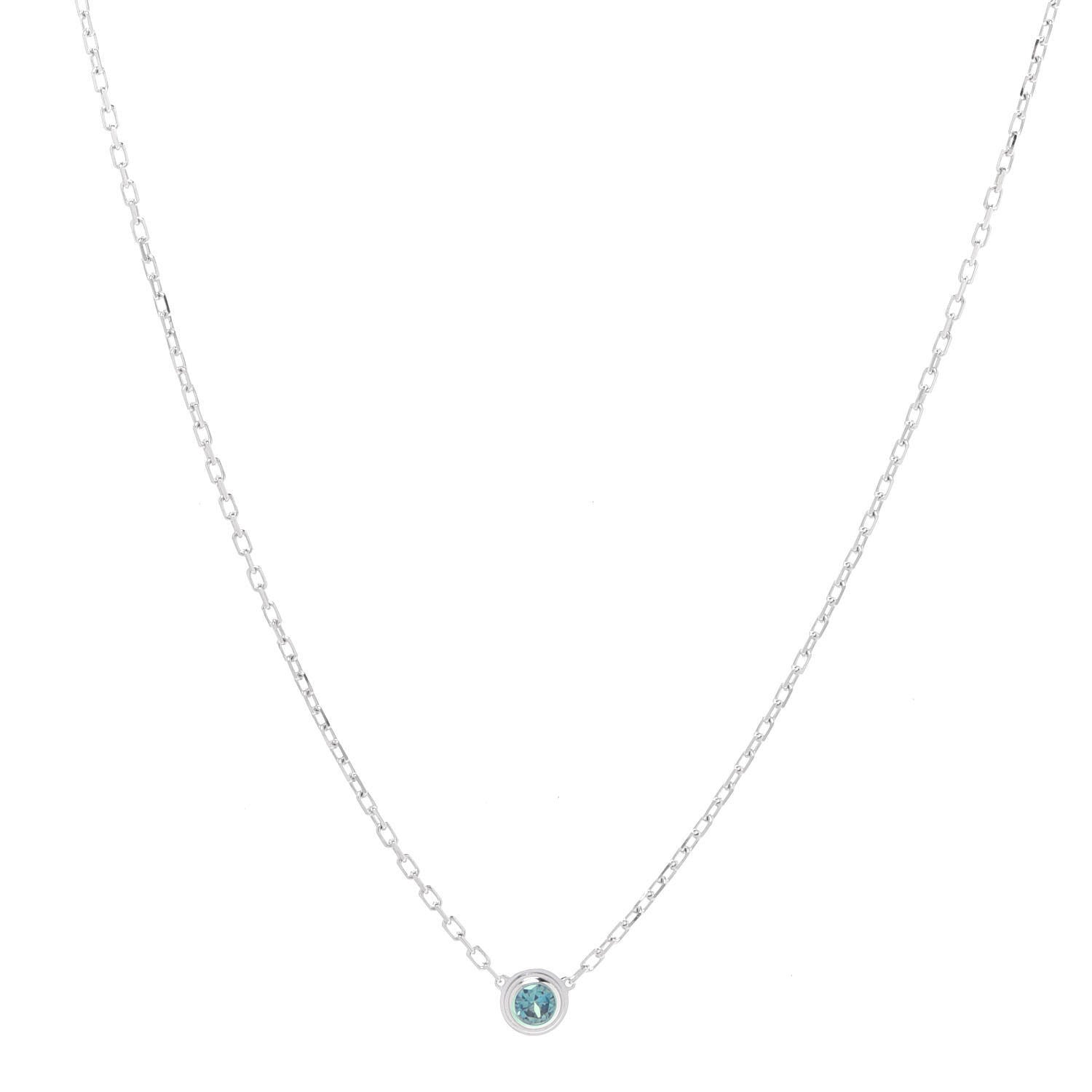 Cartier 18K White Gold Sapphire Saphirs Legers de Cartier Pendant Necklace 1 of 6