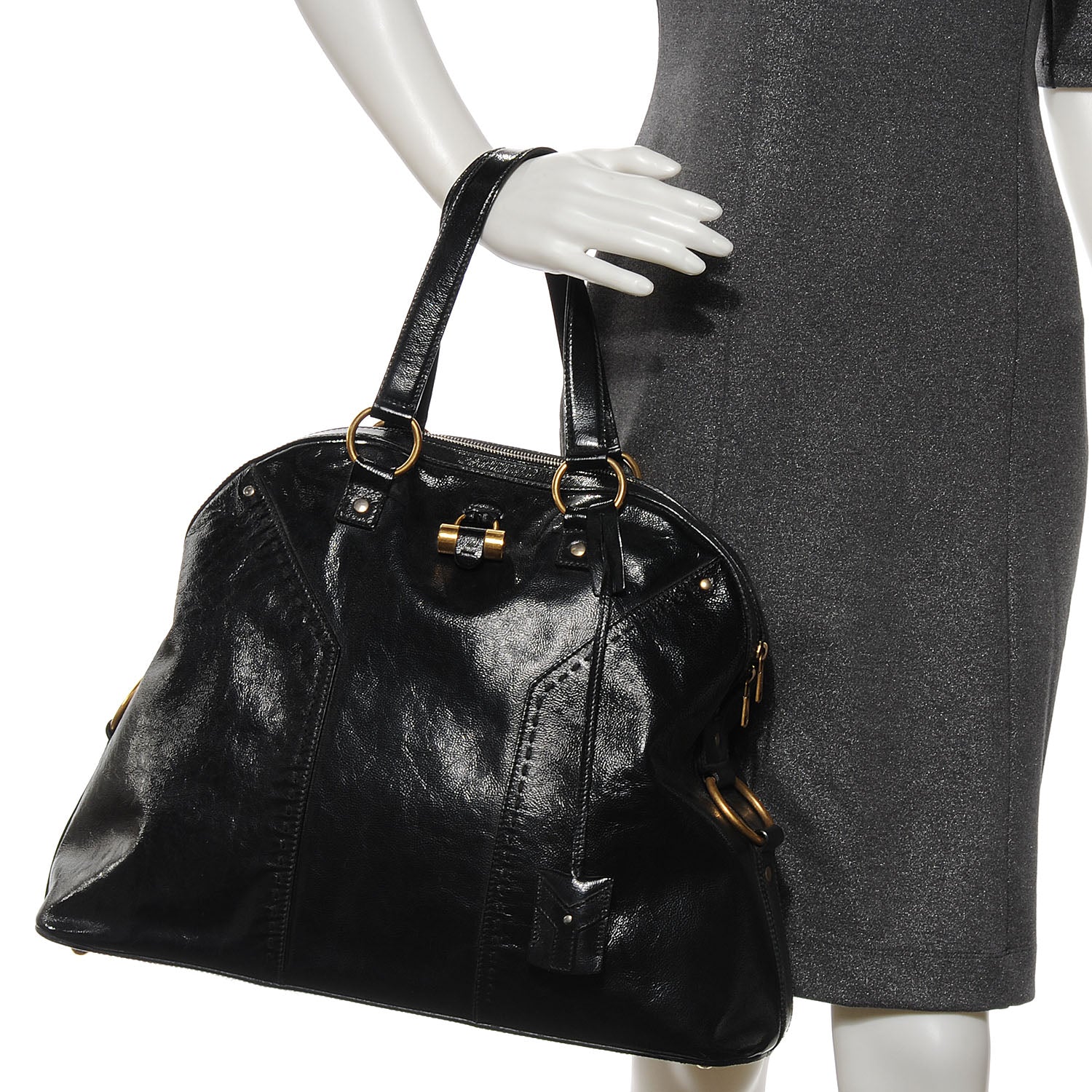 Saint Laurent Patent Leather Oversized Muse Black 2 of 16