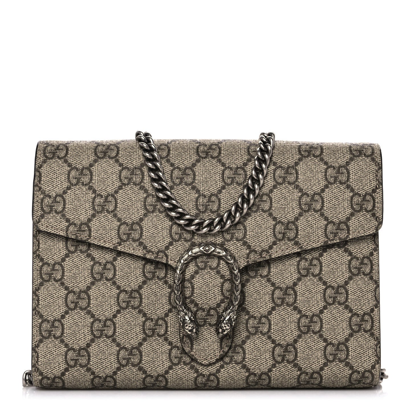 GG Supreme Monogram Mini Dionysus Chain Wallet Beige Taupe