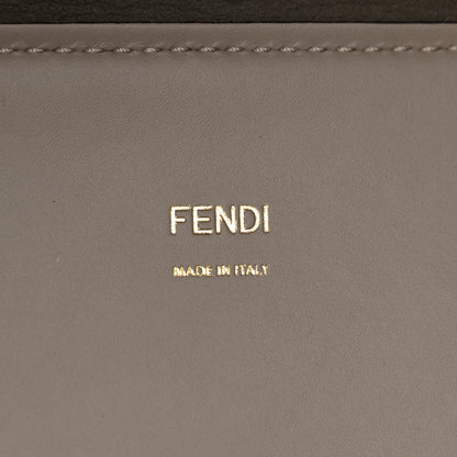 Fendi Vitello King Ceylon Plexiglass Woven Logo Debossed Medium Fendi Sunshine Shopper Tote Tortora 6 of 14