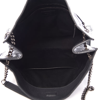 Saint Laurent Crinkled Calfskin Matelasse Monogram Niki Shoulder Bag Storm 5 of 10