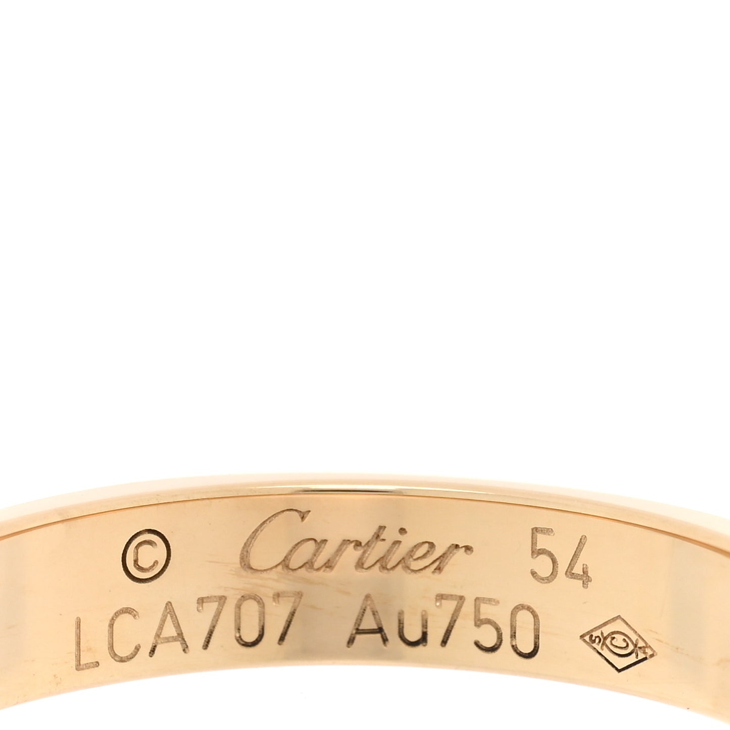 18K Yellow Gold 3.5mm LOVE Wedding Band Ring 54 6.75