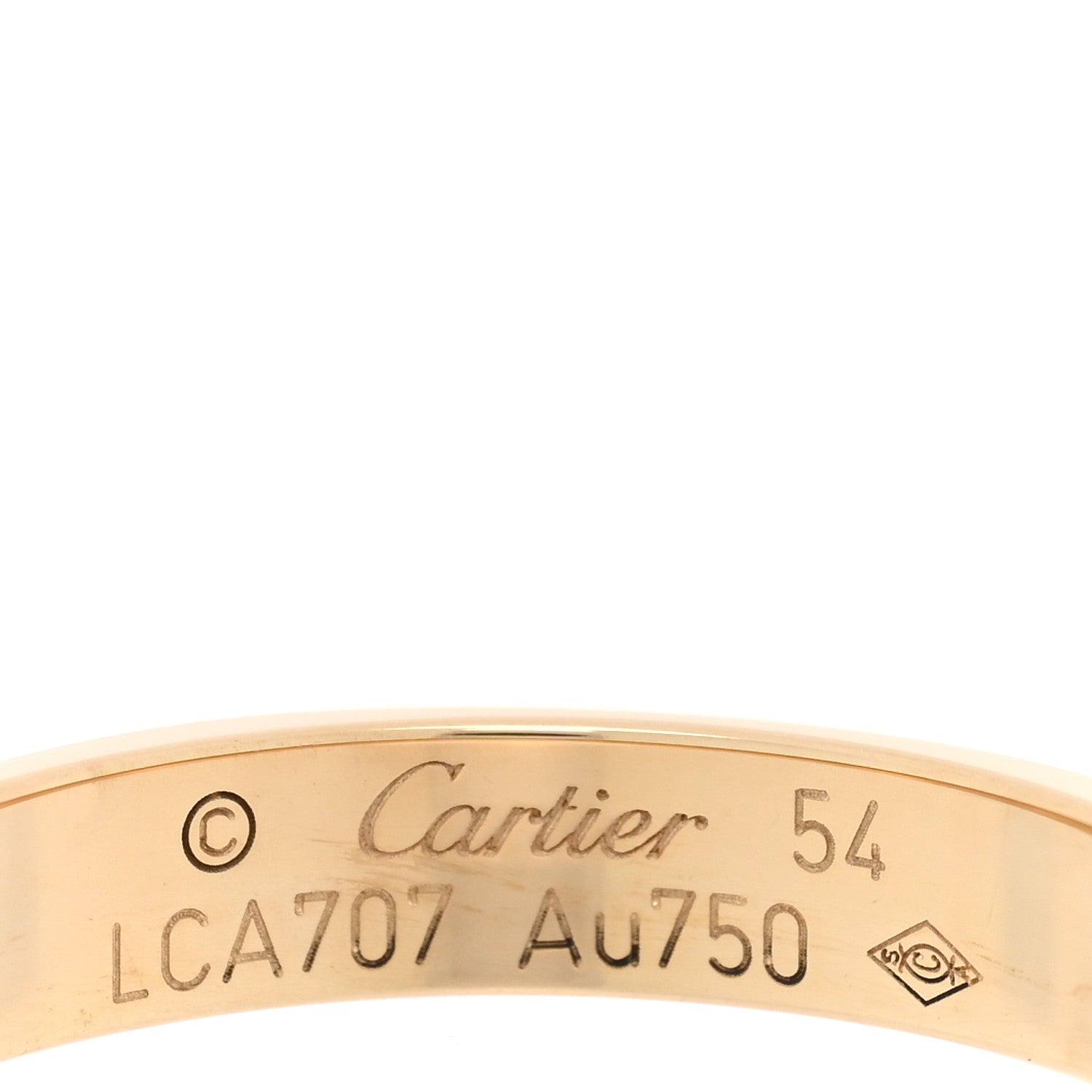 Cartier 18K Yellow Gold 3.5mm LOVE Wedding Band Ring 54 6.75 4 of 5