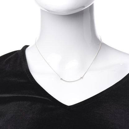 Tiffany Sterling Silver Small T Smile Pendant Necklace 2 of 6