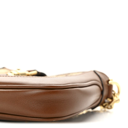 Gucci New Canvas Charisma Calfskin Crystal GG Monogram Mini Jackie 1961 Hobo Camel Ebony 8 of 8