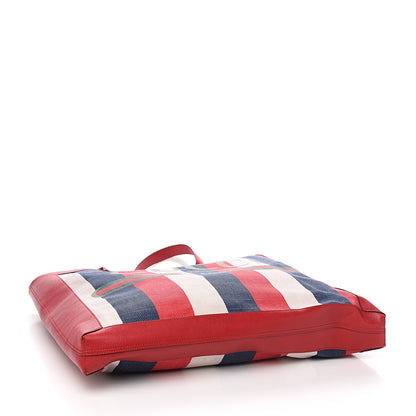 Gucci Canvas Calfskin Sylvie Stripe Logo Mens Tote Red White Blue 3 of 9