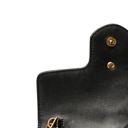 Gucci Calfskin Matelasse Super Mini GG Marmont Shoulder Bag Black 10 of 13