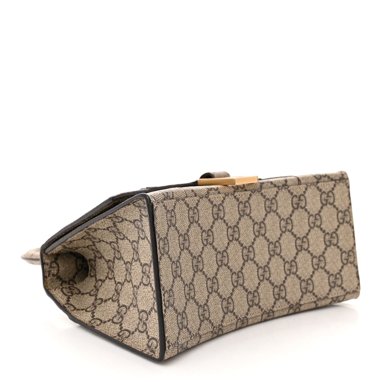X GUCCI GG Supreme Monogram Small Hourglass Top Handle Bag Beige Ebony