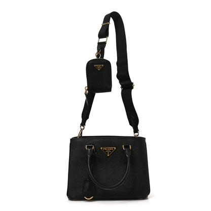 Prada Saffiano Lux Micro Galleria Shoulder Bag Black 1 of 9