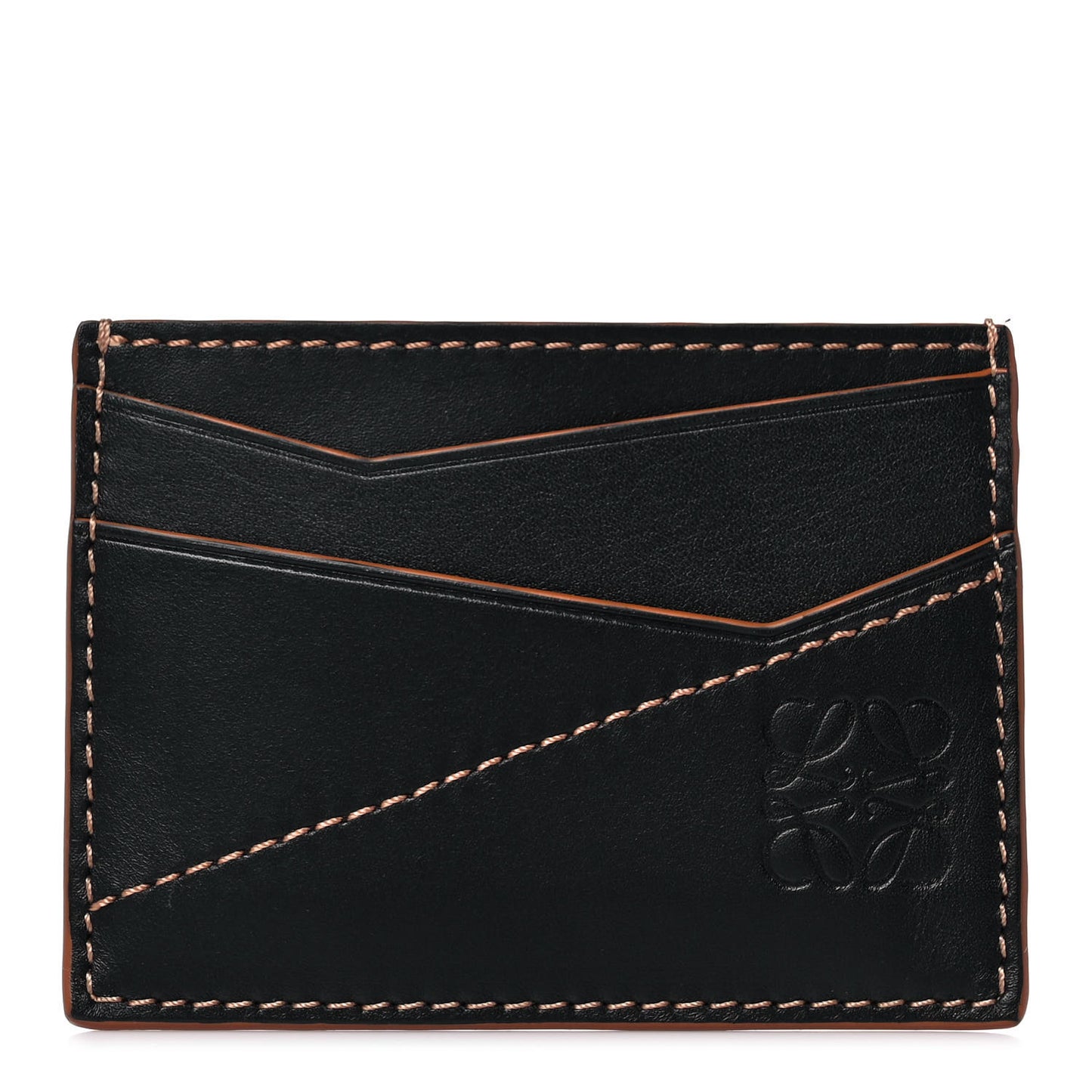 Calfskin Puzzle Card Holder Black
