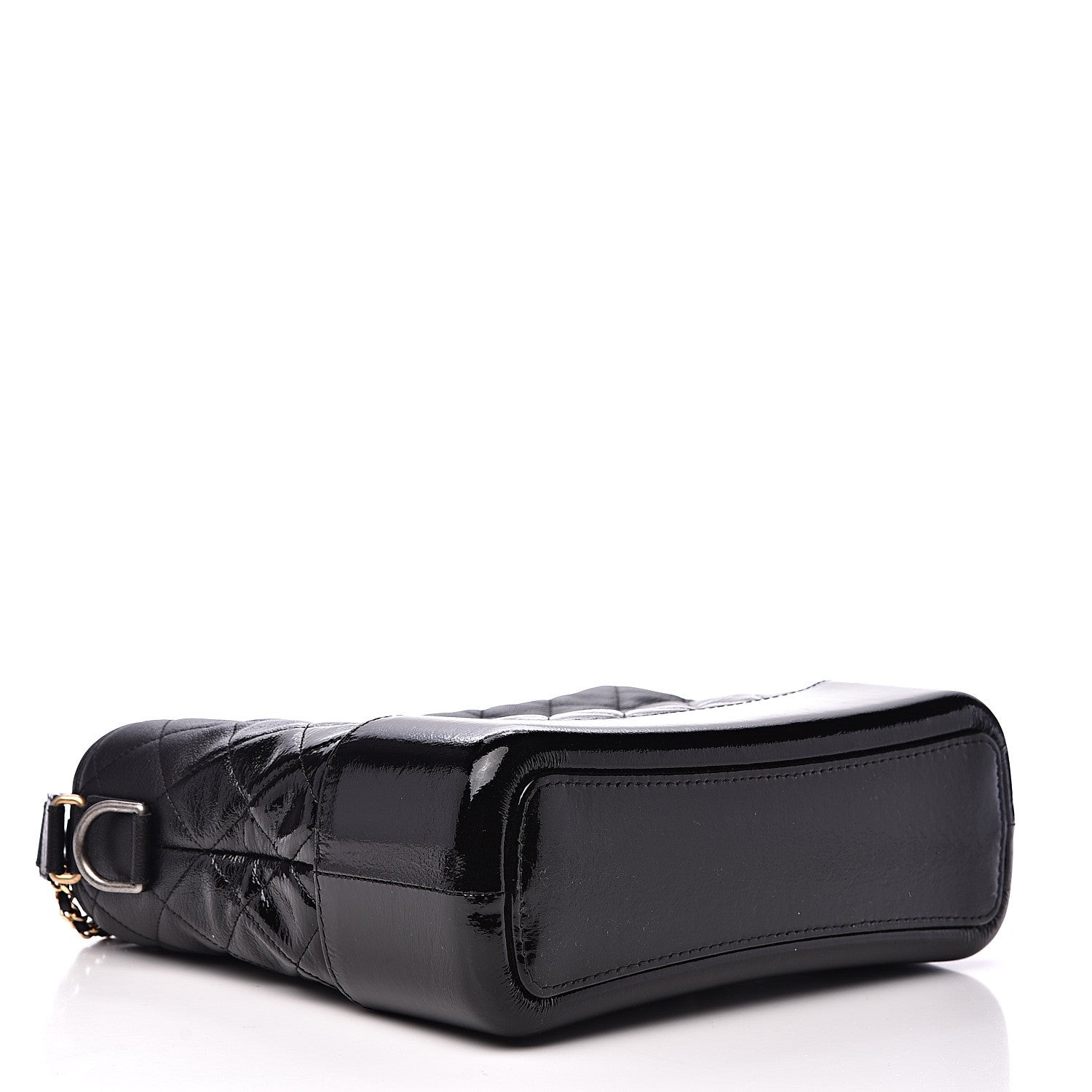 Chanel Patent Goatskin Quilted Medium Gabrielle Hobo Black 3 of 9