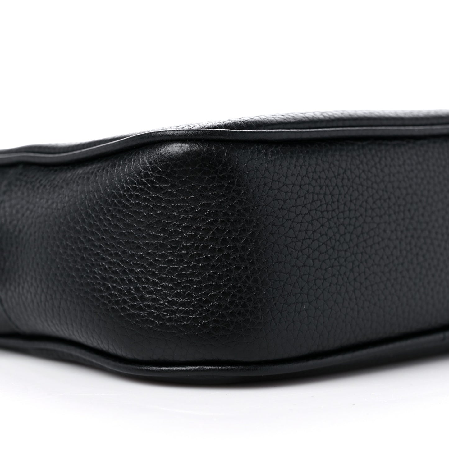 Pebbled Calfskin Small Soho Disco Bag Black