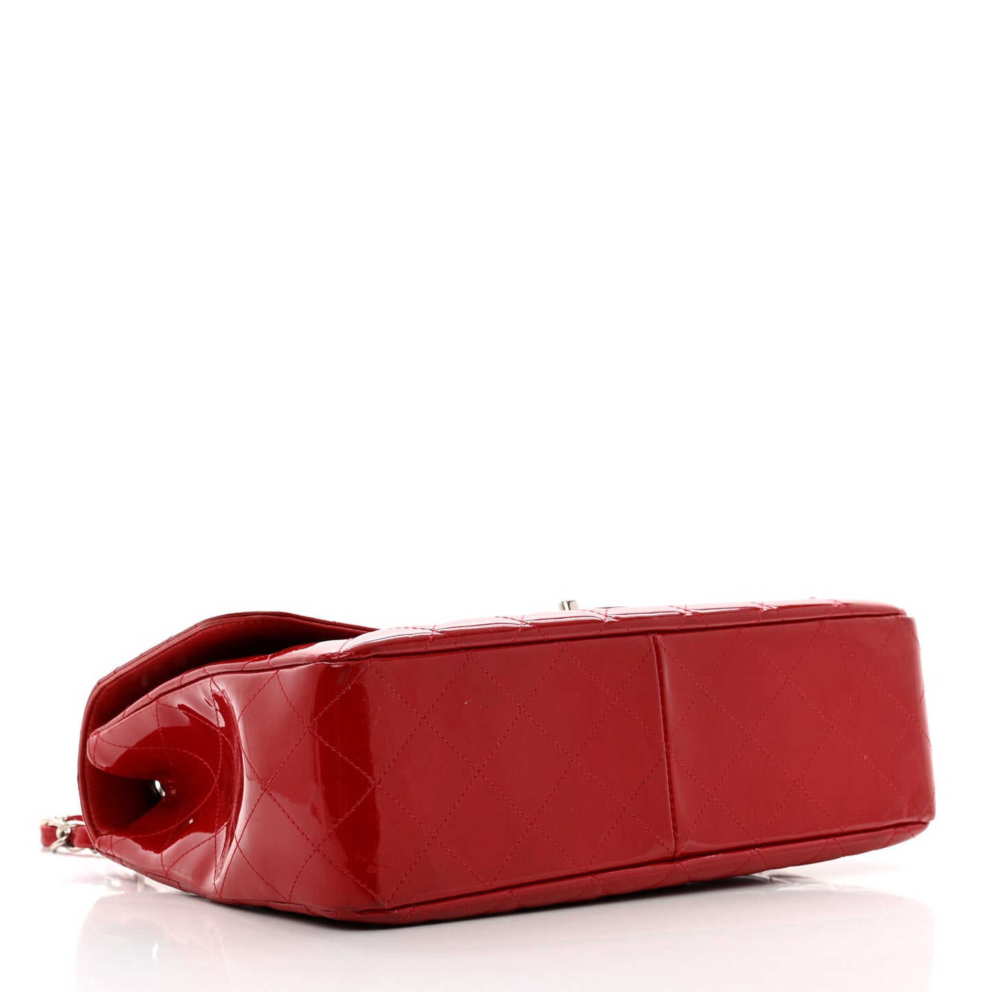 Patent Quilted Jumbo Single Flap Red