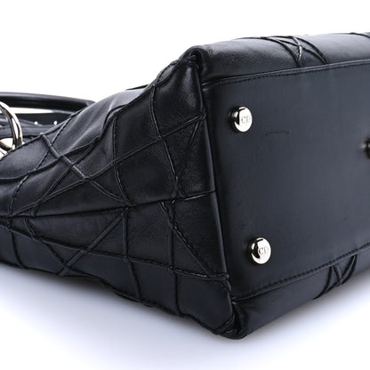 Christian Dior Lambskin Cannage Medium Granville Tote Black 9 of 10