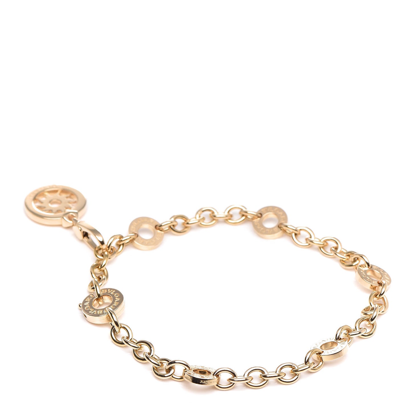 18K Yellow Gold Tondo Sole Charm Bracelet
