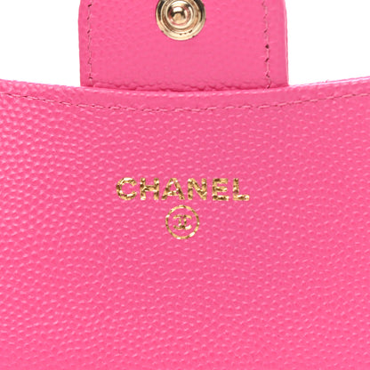 Chanel Caviar Quilted Flap Card Holder Wallet Dark Pink 6 of 10