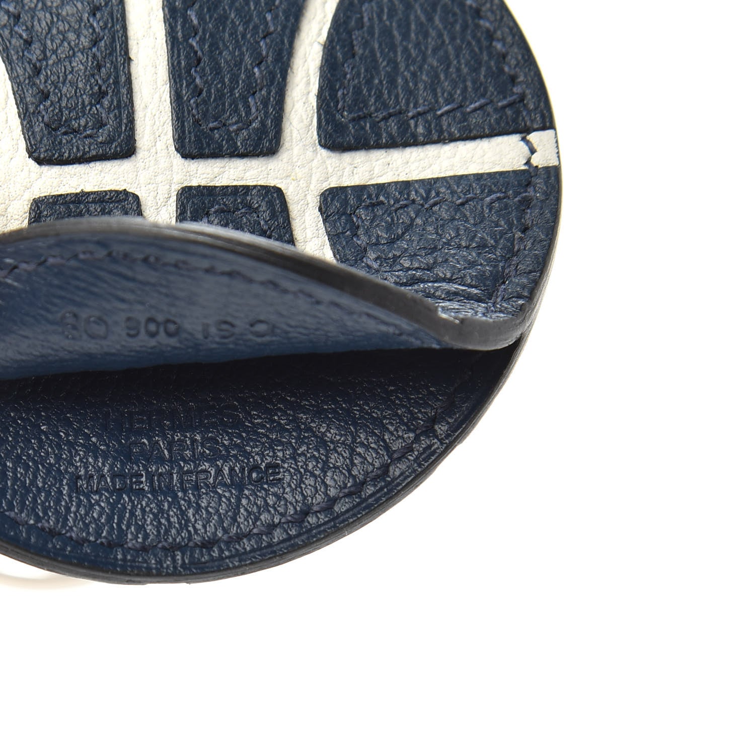 Hermes Evercolor Basketball Key Ring Bleu De Malte White Bordeaux 3 of 4