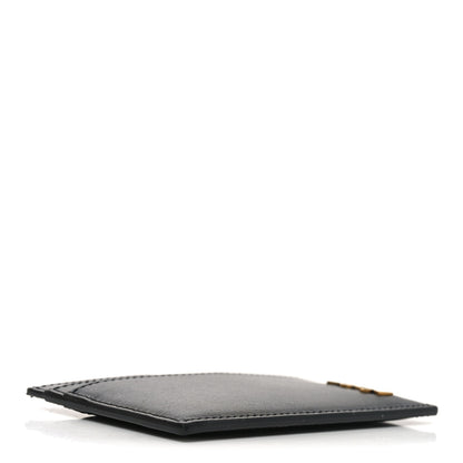 Saint Laurent Calfskin Tiny Cassandre Credit Card Case Black 4 of 8