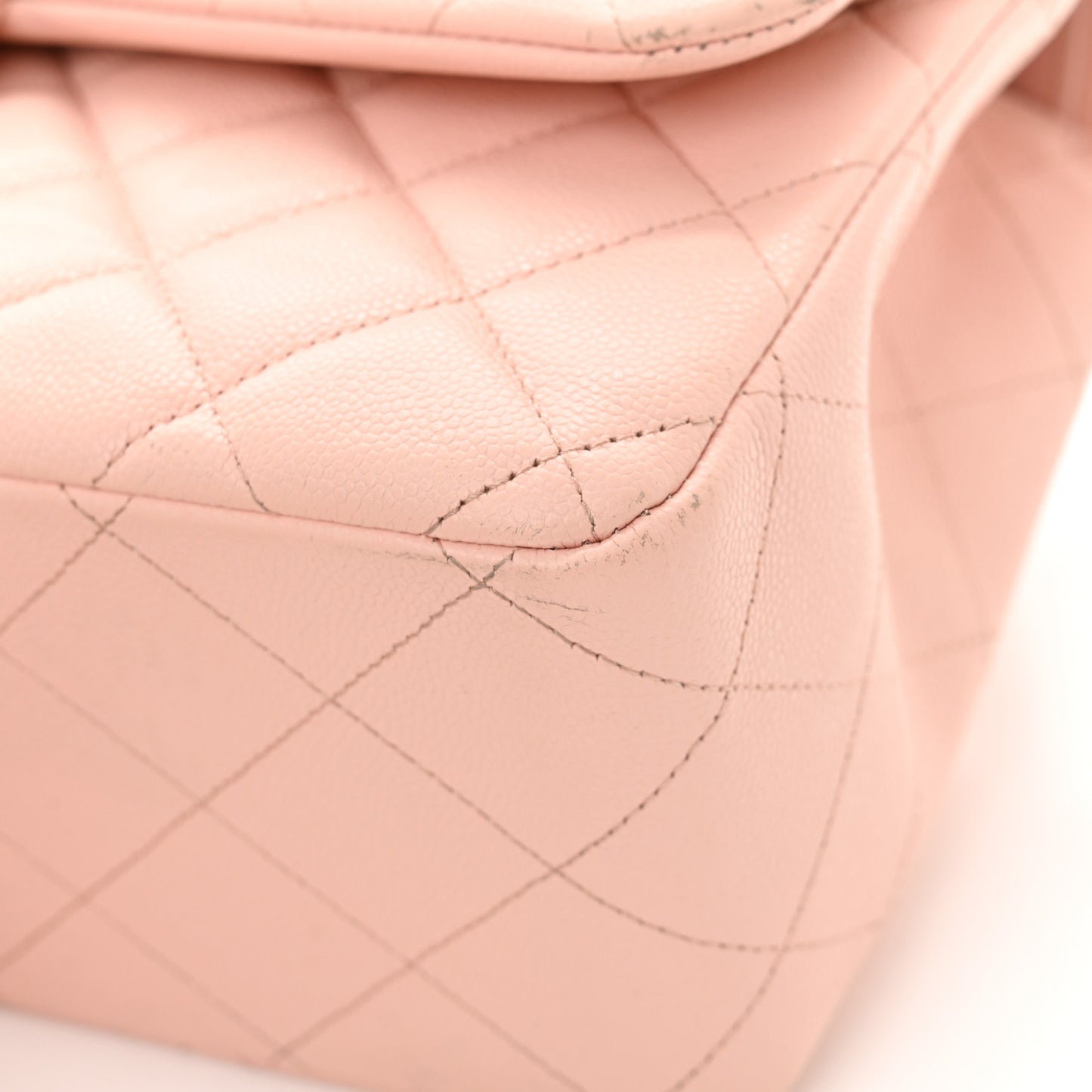 Caviar Quilted Jumbo Double Flap Light Pink