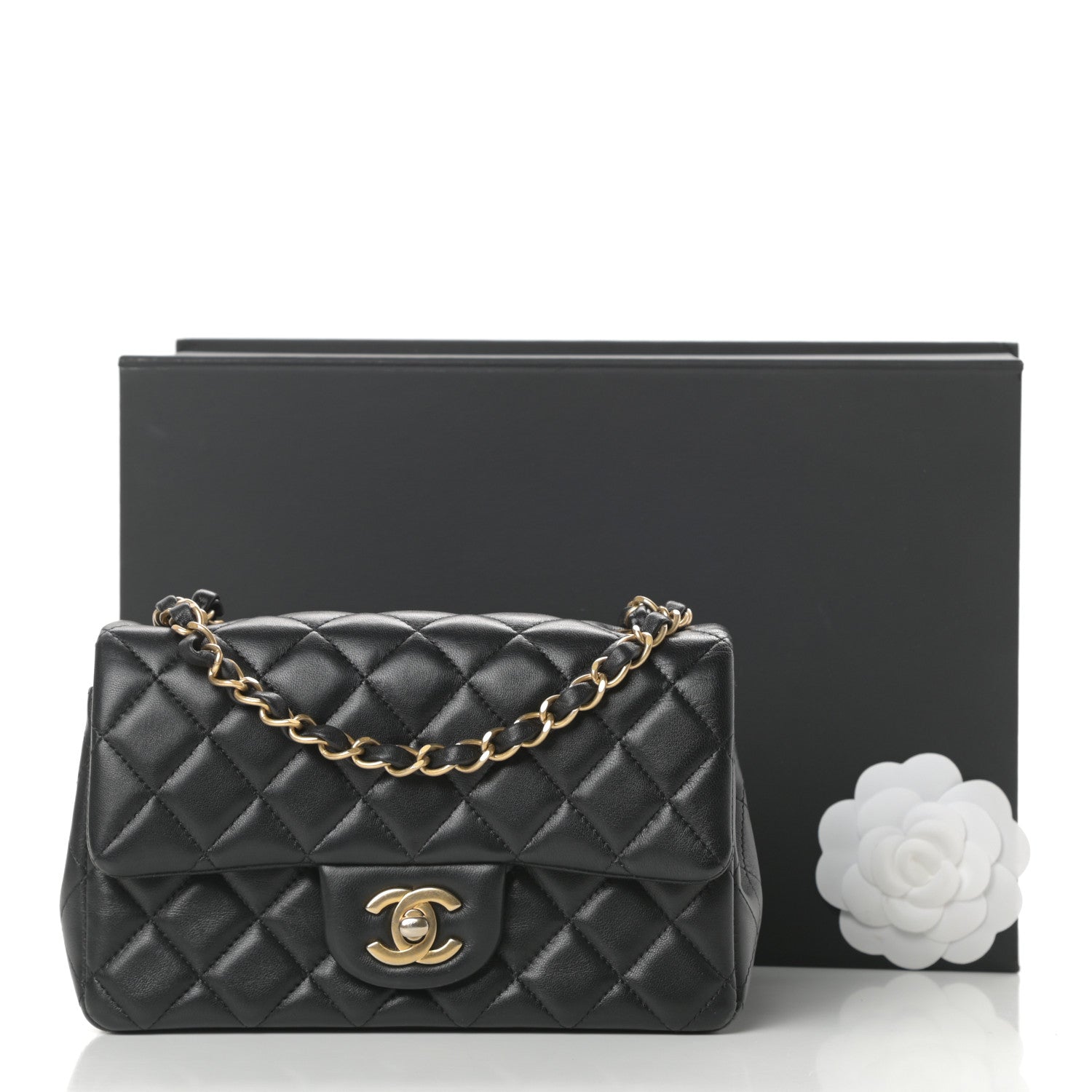 Chanel Lambskin Quilted Mini Rectangular Flap Black 15 of 15