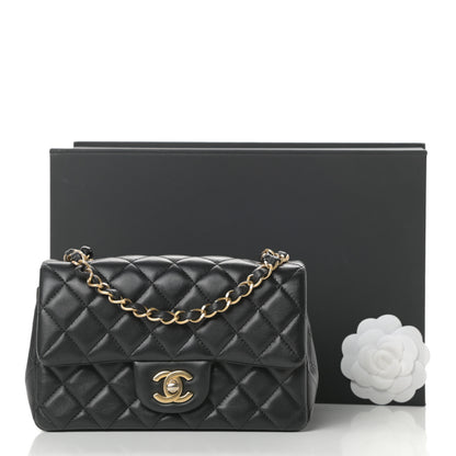 Chanel Lambskin Quilted Mini Rectangular Flap Black 15 of 15