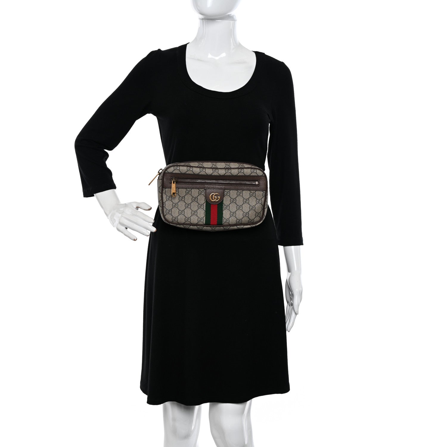 Gucci Soft GG Supreme Monogram Medium Ophidia Belt Bag Dark Brown 2 of 11