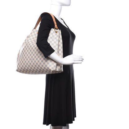Louis Vuitton Damier Azur Graceful MM Rose Ballerine 2 of 13