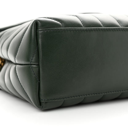 Saint Laurent Calfskin Y Quilted Monogram Small Loulou Chain Satchel Dark Mint 9 of 11