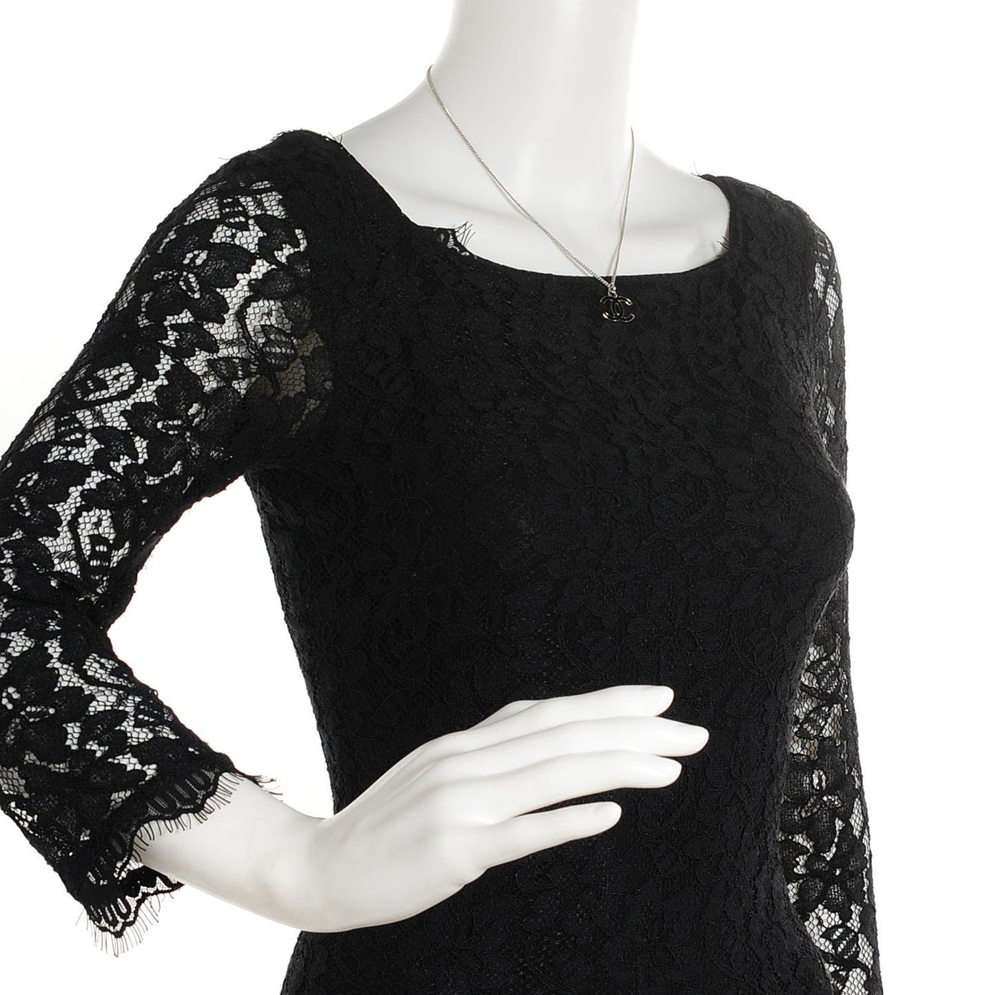 Enamel CC Necklace Black
