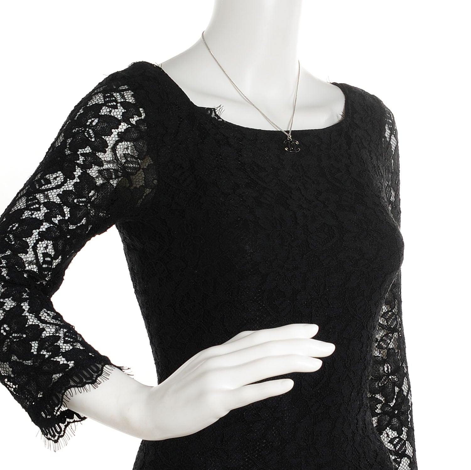 Chanel Enamel CC Necklace Black 2 of 5