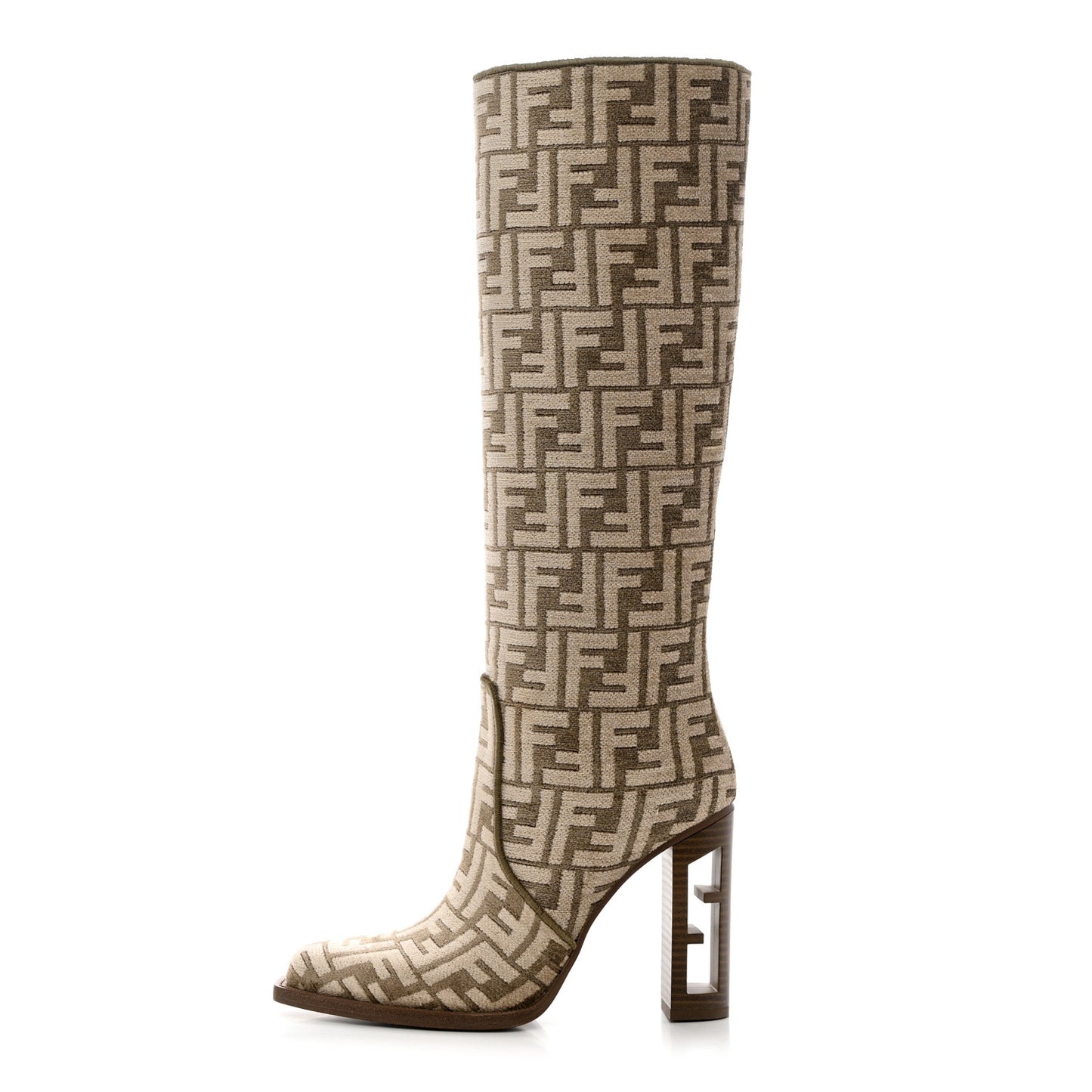 Chenille Jacquard FF 110mm Knee Boots 37 Tortora Nuvola