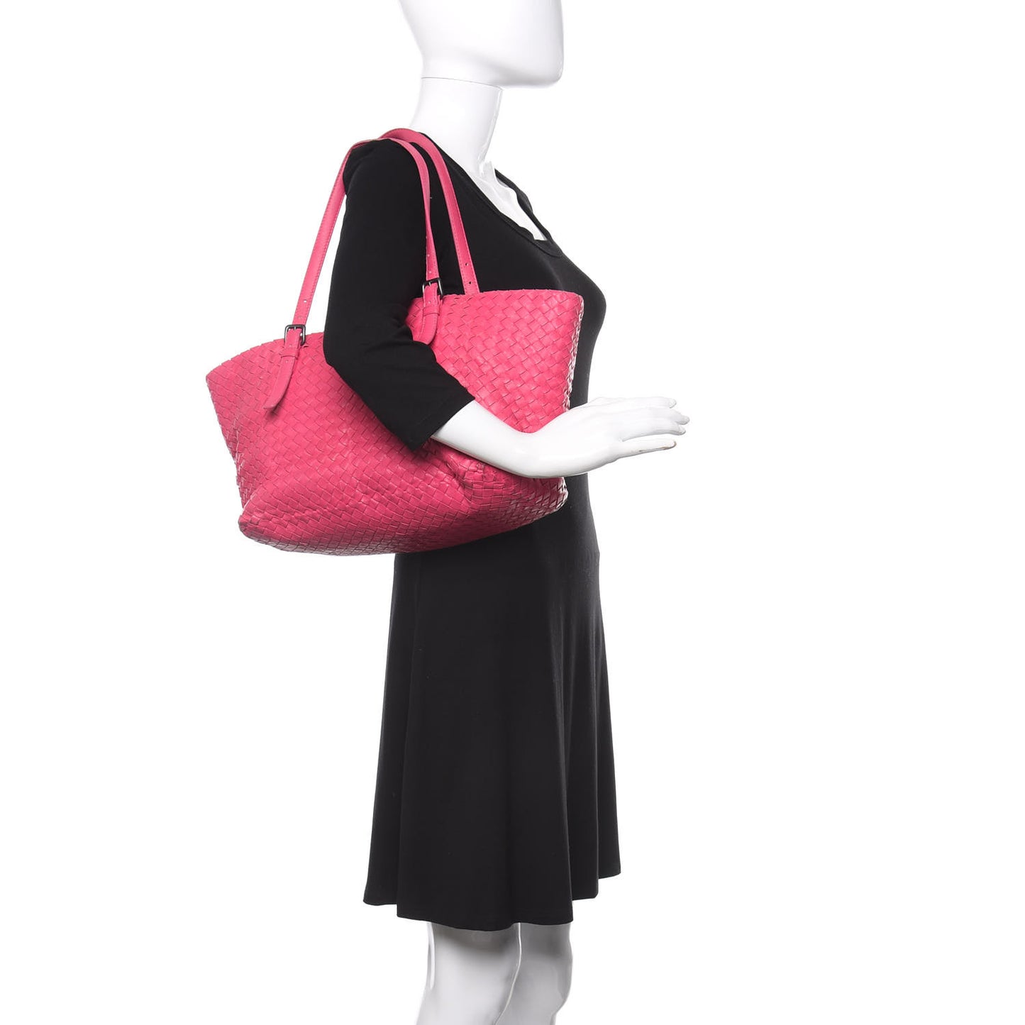 Nappa Intrecciato Medium Seamless Tote Fuchsia